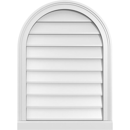 Ekena Millwork Round Top Surface Mount PVC Gable Vent w/ 2"W x 2"P Brickmould Sill Frame, 22"W x 30"H GVPRT22X3003SN